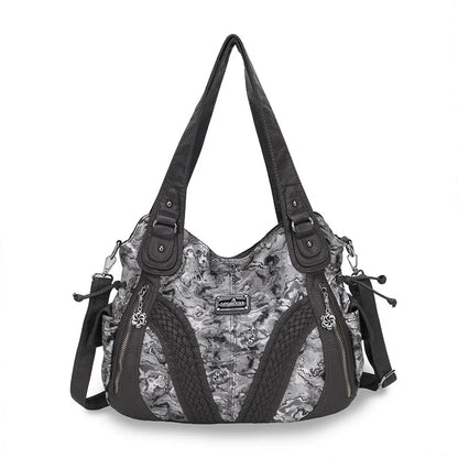 Damen-Schultertasche aus PU mit Mehrfachfächern, Reißverschluss und geräumigem Innenraum