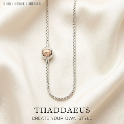 Damen-Halskette Basic Roségold Gliederkette aus Sterlingsilber