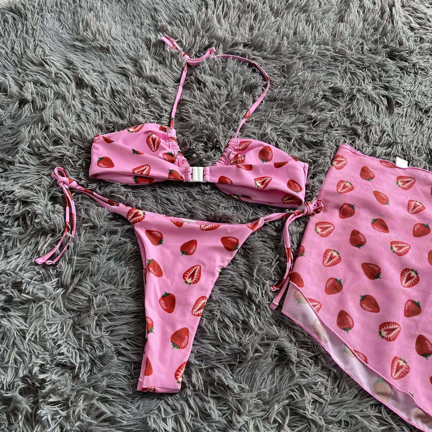 Zweiteiliges Damen-Bikini-Set mit Strasssteinen und Push-up-Effekt – ideal für Strand und Pool