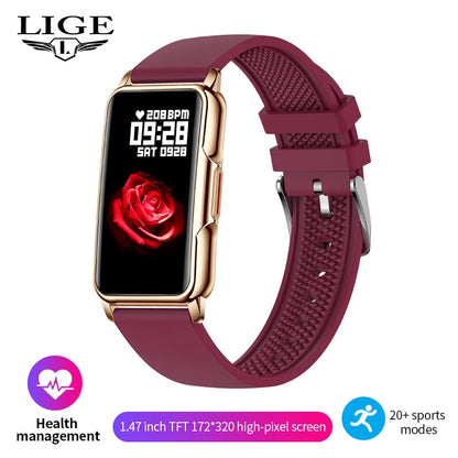 LIGE Mann Frauen 1,47 "Full Touch Screen BT Anruf Smart Uhr Musik Fitness Sport Armband Schlaf Monitor Mann Smartwatch männer 2025