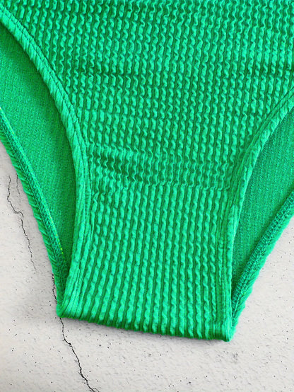 Schwarzer Sexy Tanga-Bikini für Damen in Unifarbe – Brasilianisches Badeanzug-Set für Strand und Pool