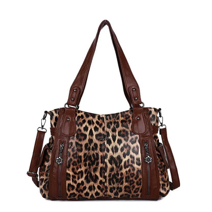 Damen-Handtasche Aus Denim Im Vintage-Look Große Schultertasche Mit Top-Griff Und Tragegurt