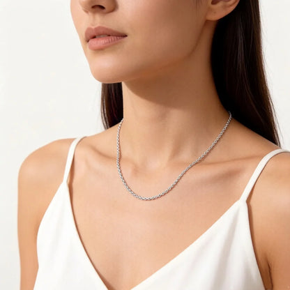 Damen-Halskette Belcher-Kette rund klassisch II aus Sterlingsilber