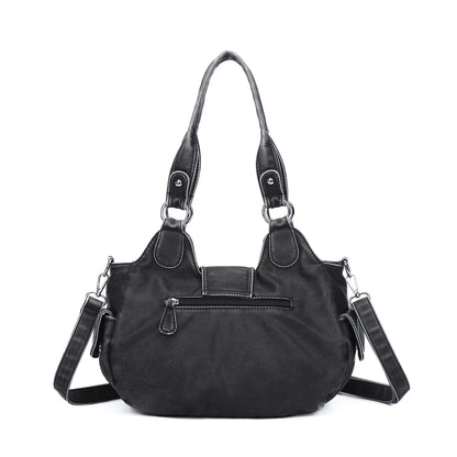 Damen-Handtasche aus Kunstleder Top-Griff mit Mehrfachfächern und Smartphonefach Alltag und Freizeit