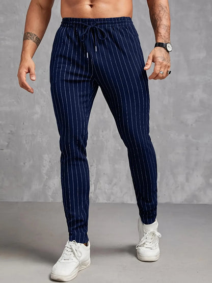 Neue Herren-Freizeithose mit gestreiften Taschen für Frühling und Sommer