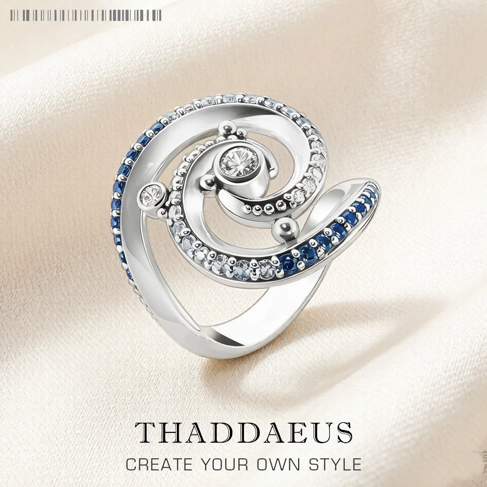 Damen-Ring Welle romantisch massiv Sommer aus Sterlingsilber