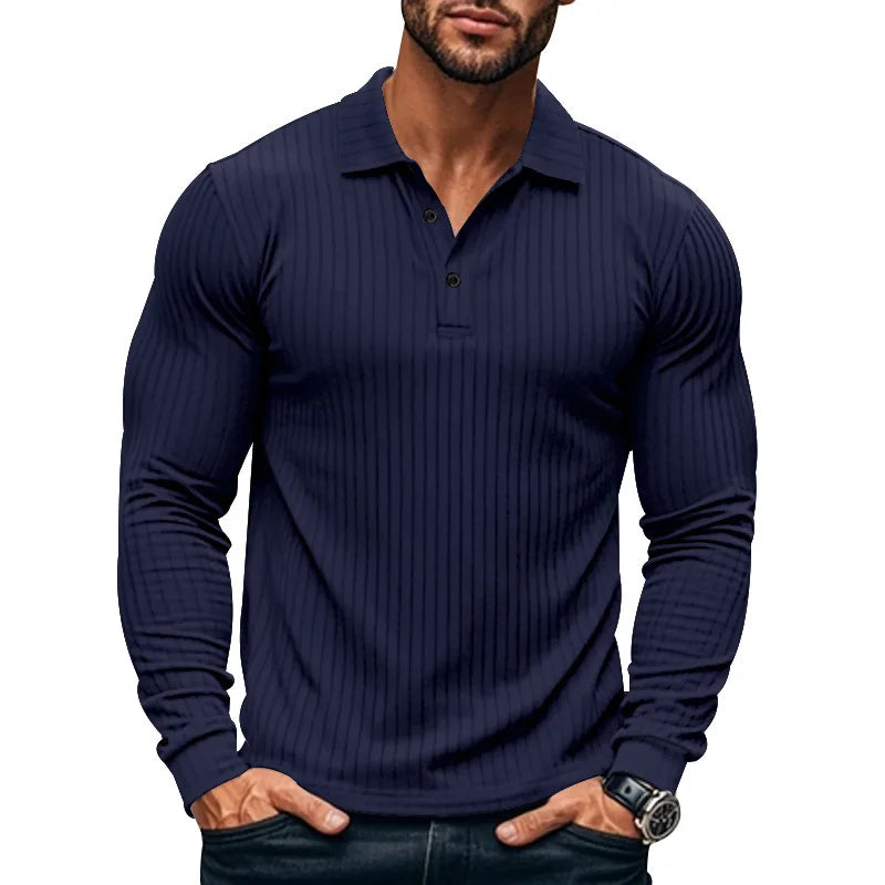 Hochwertiges Herren-Polohemd mit Waffelstruktur und Shirtkragen – Sommerliches, einfarbiges Design mit kurzen Ärmeln