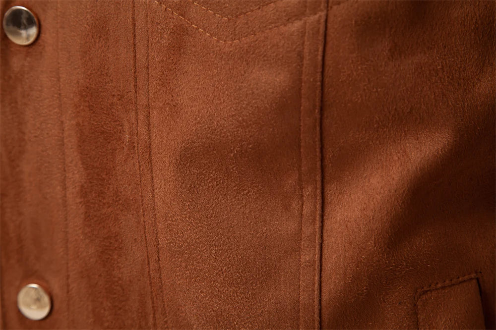 Herbst Winter Wildleder Lederjacke