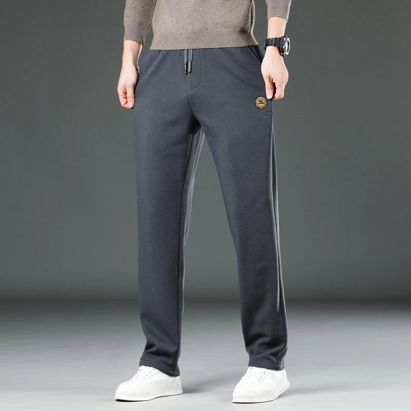 Herren Freizeit Hose aus dicker Nachahmung Baumwolle mit elastischen Taschen