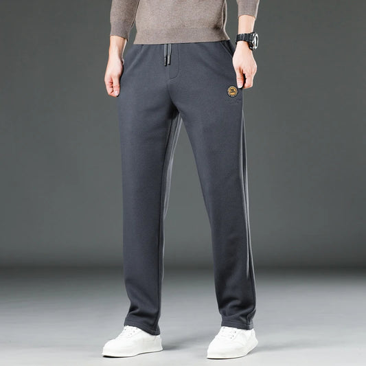 Herren Freizeit Hose aus dicker Nachahmung Baumwolle mit elastischen Taschen