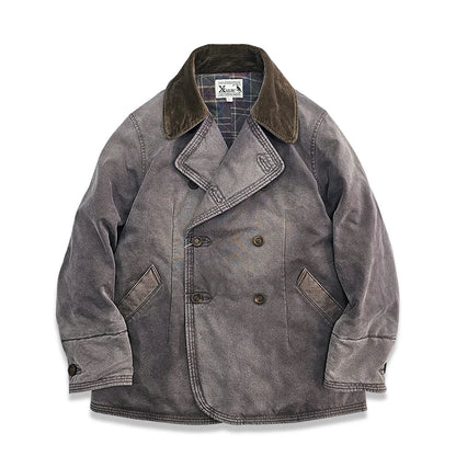 Männer Mantel im Vintage-Stil aus wasserabweisendem Öl-Wachs für Herbst und Winter