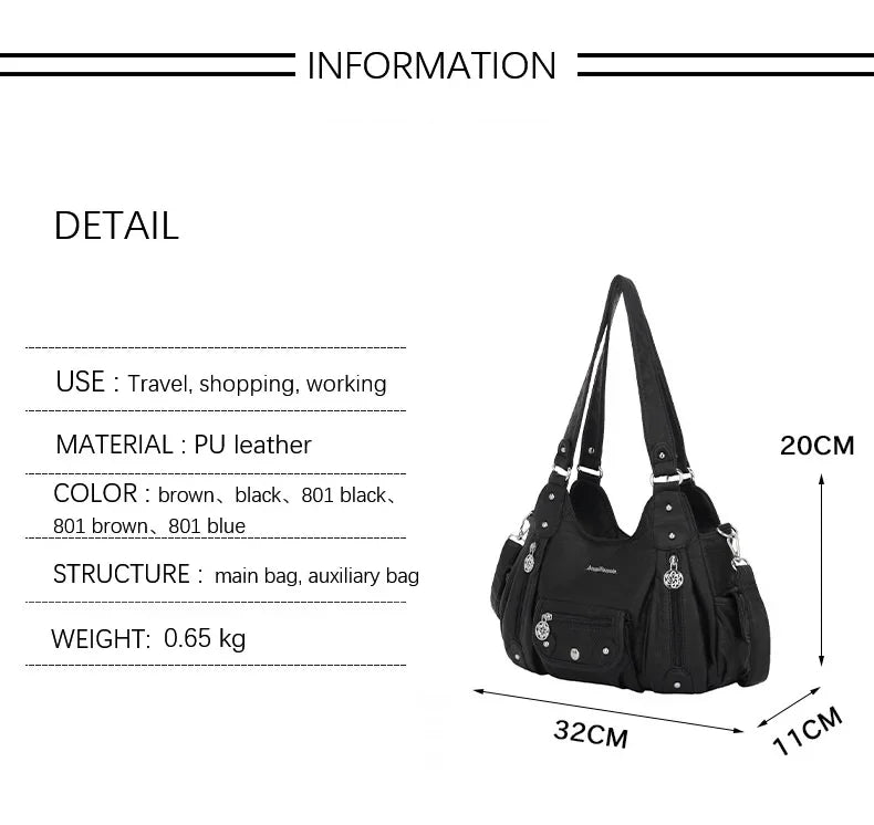 Damen-Handtasche Mit Obergriff Im Vintagestil Aus Kunstleder Mit Mehrfachfächern