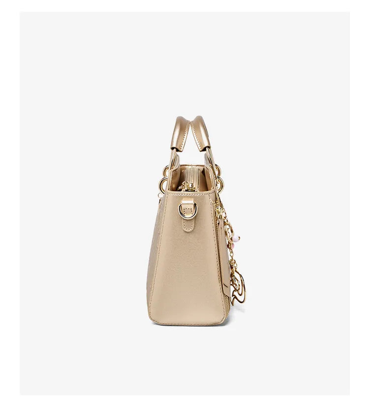 Damen Schultertasche Aus Rindsleder Mit Elegantem Design