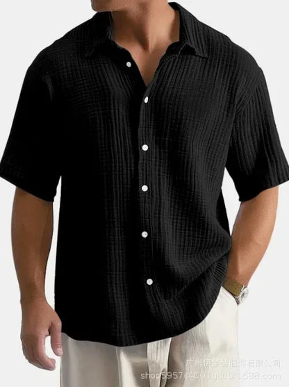 Herren-Sport- und Freizeitshirt aus Baumwoll-Leinen mit Trägern, Brusttasche und Kapuze – Langarm und einfarbig im trendigen Design