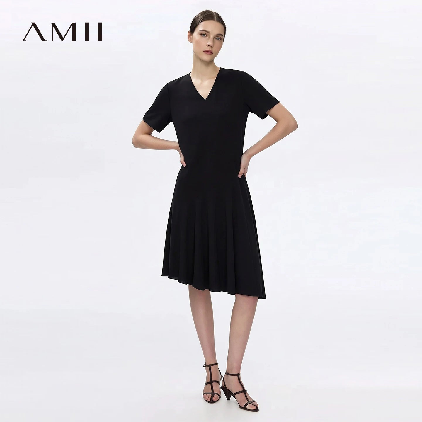 Elegantes Damen Midi Kleid Mit Lockerem Schnitt Für Büro Und Freizeit