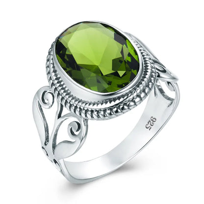 Damen-Ring Aus Sterling Silber Mit Ovaler Rainbow Fire Mystic Topaz Stein 10x16mm Goldtone Schmuck