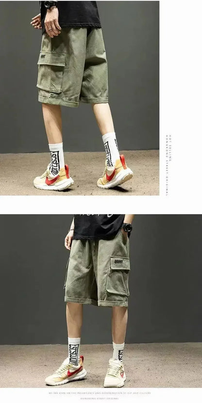 Locker sitzende Jogging-Shorts mit mehreren Taschen und doppelter Schicht für Sport und Freizeit im Freien