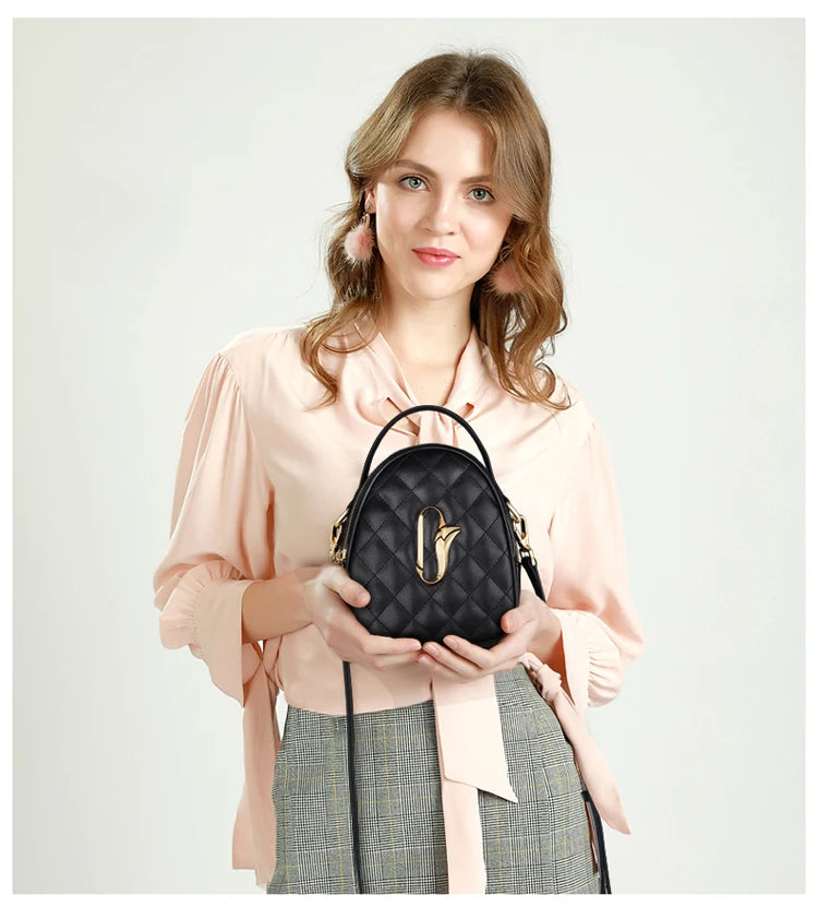 Damen Umhängetasche aus Leder kleine Mini Crossbody-Tasche