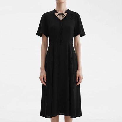 Elegantes Midikleid Für Damen Aus Chiffon Mit V-Ausschnitt Im Sommer