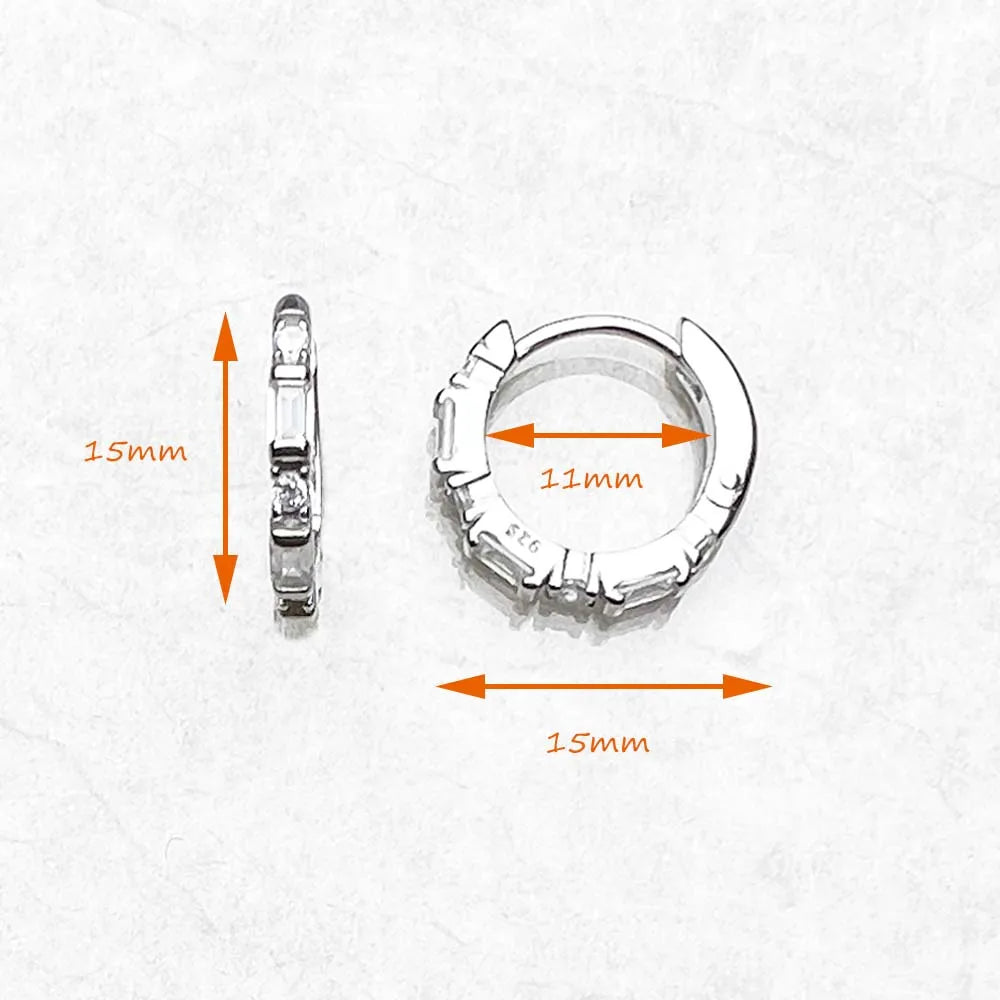 Damen-Creolen weißer Zirkon klappbar Europa aus Sterlingsilber