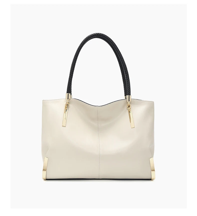 Damen Schultertasche Elegant aus Spaltleder mit Großem Fassungsvermögen