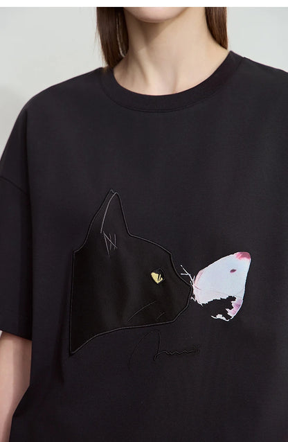 Damen T-Shirt im lässigen Stil mit Rundhalsausschnitt und kurzem Arm