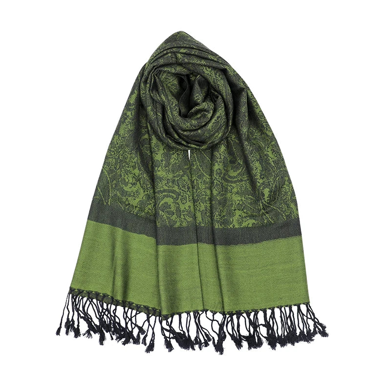 Damen Jacquard Schal ethnisch Kaschmir dick weich Halstuch Bandana Outdoor