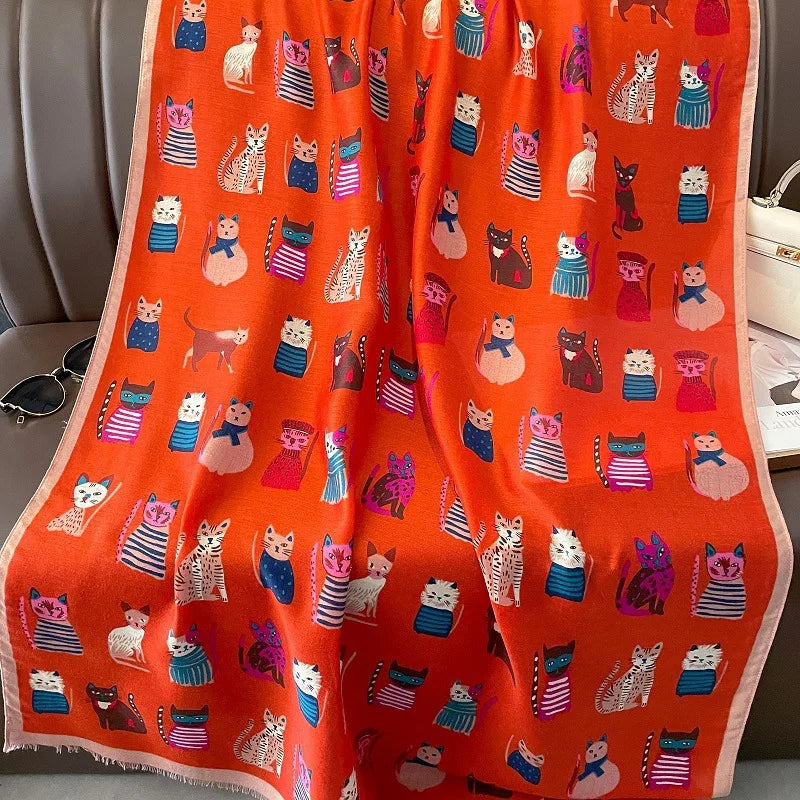 Damen Baumwollschal Tierprint Hijab weich Foulard Pashmina Bandana Kopftuch
