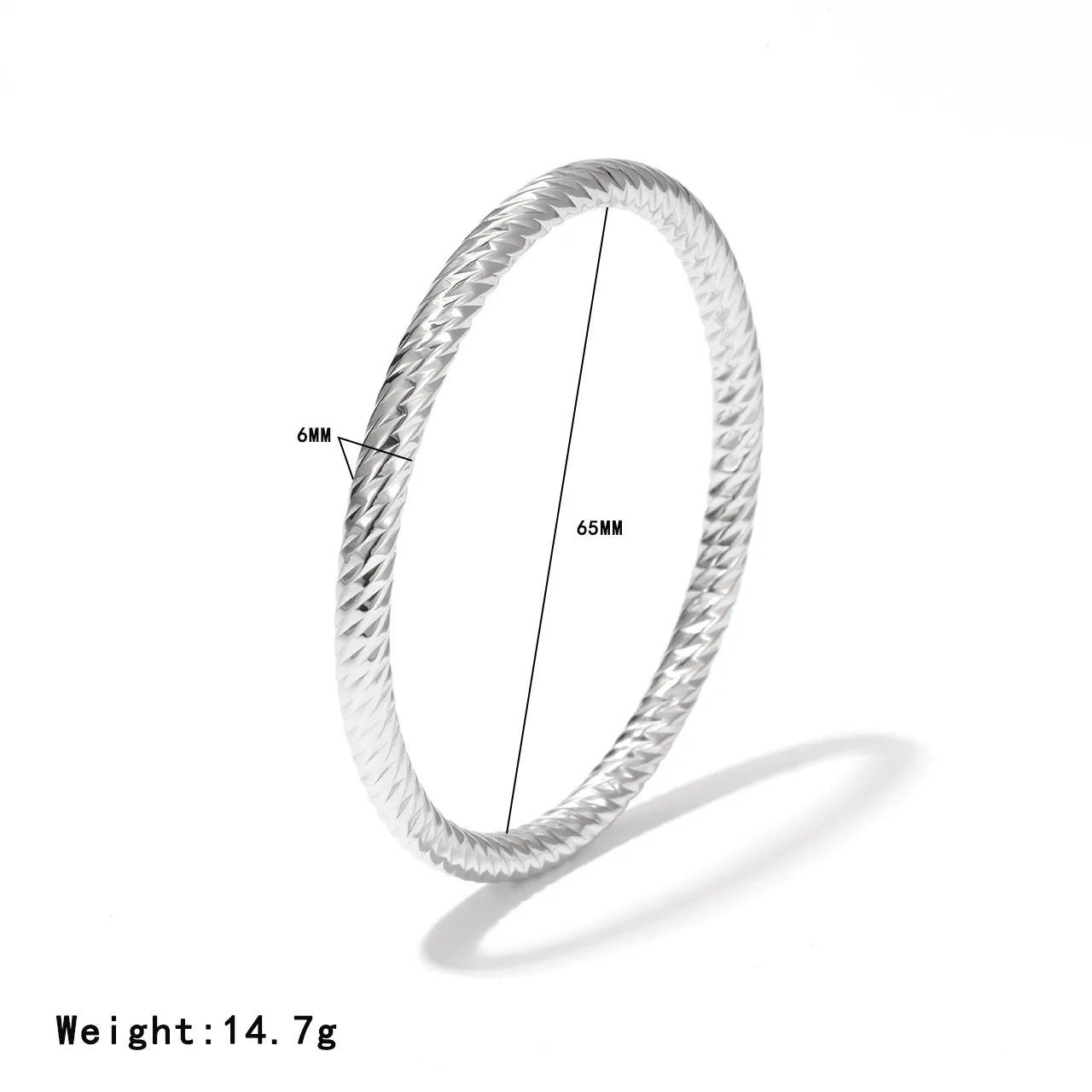 Damen-Armreif rund 65mm aus Edelstahl