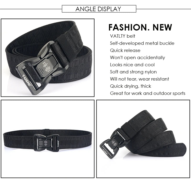Unisex-Taktischer Gürtel aus Nylon mit Schnellverschluss und Breite 3,8 cm für Outdoor