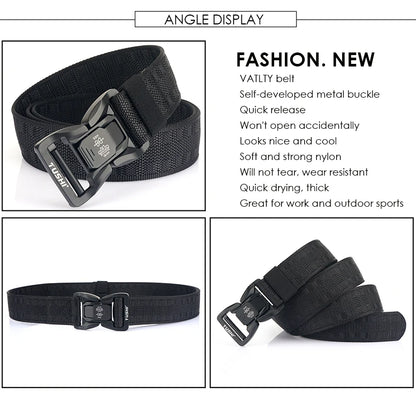 Unisex-Taktischer Gürtel aus Nylon mit Schnellverschluss und Breite 3,8 cm für Outdoor
