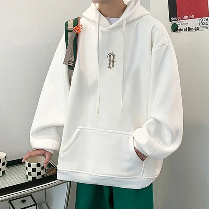 Herren Hoodie mit übergroßem Brief-Druck und Kapuze für den Herbst