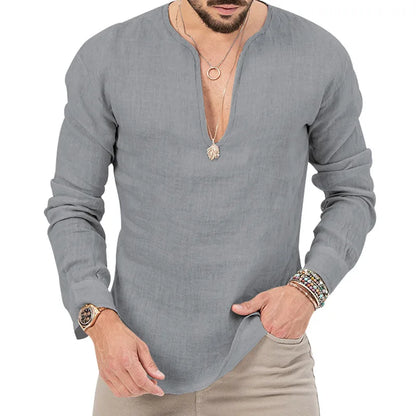 Schweres Herren-Übergrößen-Waffel-T-Shirt mit Farbblock und kurzen Ärmeln