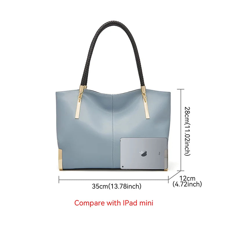 Damen Schultertasche Elegant aus Spaltleder mit Großem Fassungsvermögen