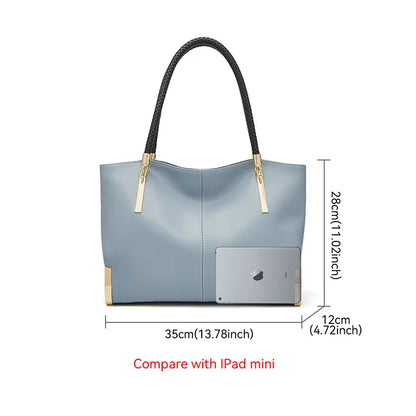 Damen Schultertasche Elegant aus Spaltleder mit Großem Fassungsvermögen