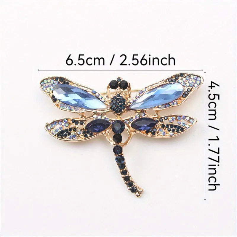 Brosche Libelle Vintage Insekt Kristall Groß Hochzeit Schmuck Damen