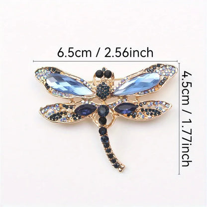 Brosche Libelle Vintage Insekt Kristall Groß Hochzeit Schmuck Damen