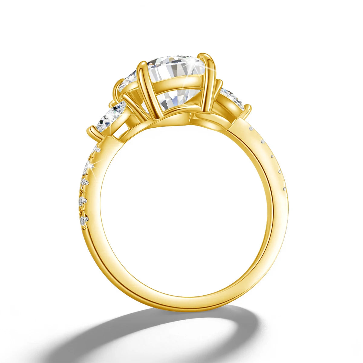 Damen-Verlobungsring Moissanit Oval 4,5 Karat Aus Sterling-Silber Verlobungs- und Alltagsschmuck