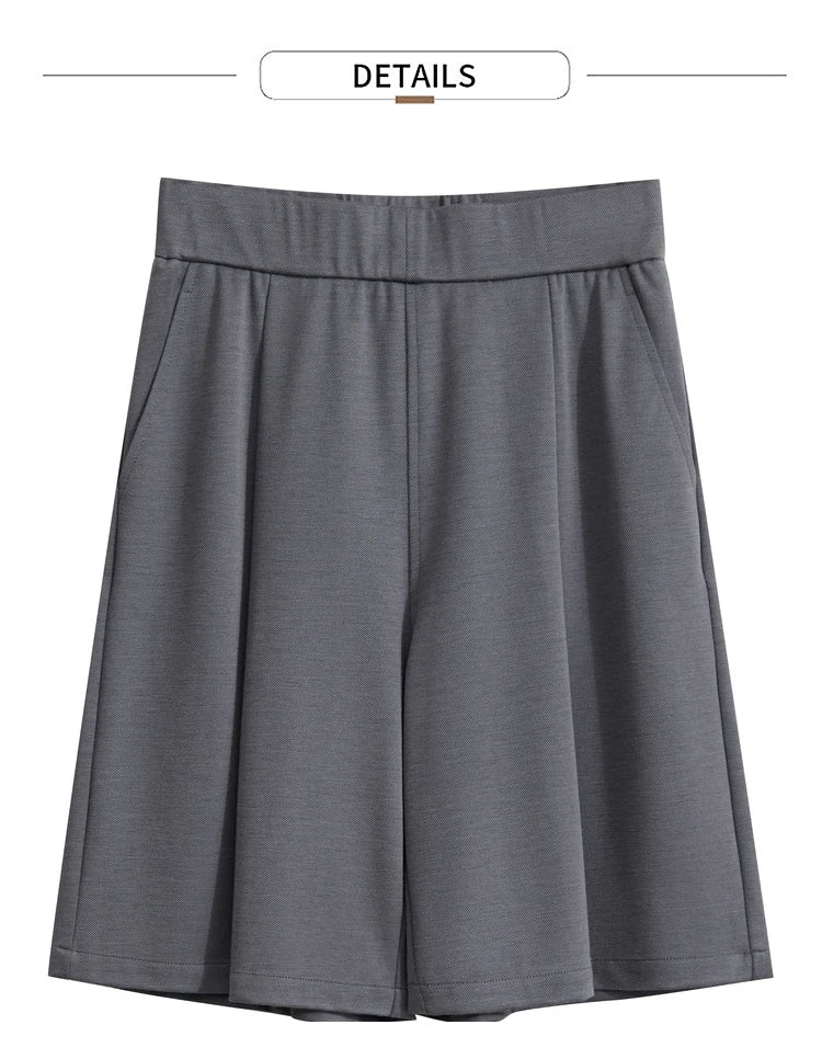 Damen Shorts im Minimalismus-Stil mit elastischer Taille für den Sommer
