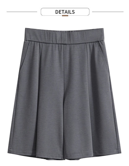 Damen Shorts im Minimalismus-Stil mit elastischer Taille für den Sommer
