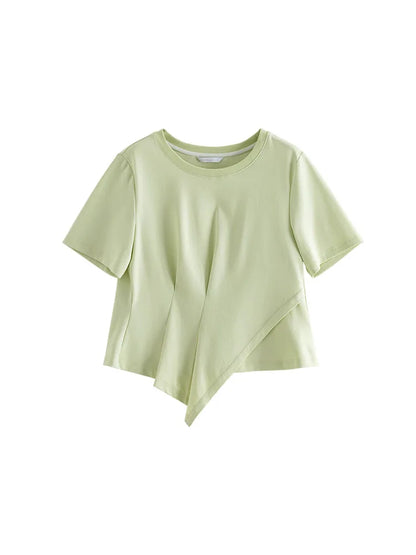 Leichte Sommerbluse mit langen Ärmeln und Streifenmuster in Grün und Rosa – aus Lyocell und Ramie gefertigt