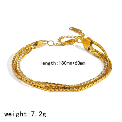 Damen-Kettenarmband Multi-Style mit Zirkonia