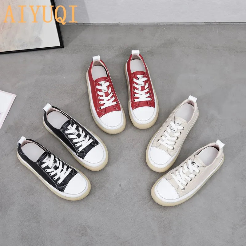 AIYUQI Damen Spring Shoes Leder Wasserdicht Flach