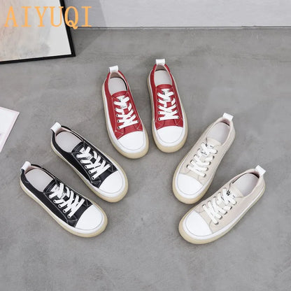 AIYUQI Damen Spring Shoes Leder Wasserdicht Flach