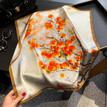 Damen Seidenschal klein quadratisch Haarband Halstuch Kopftuch Bandana H
