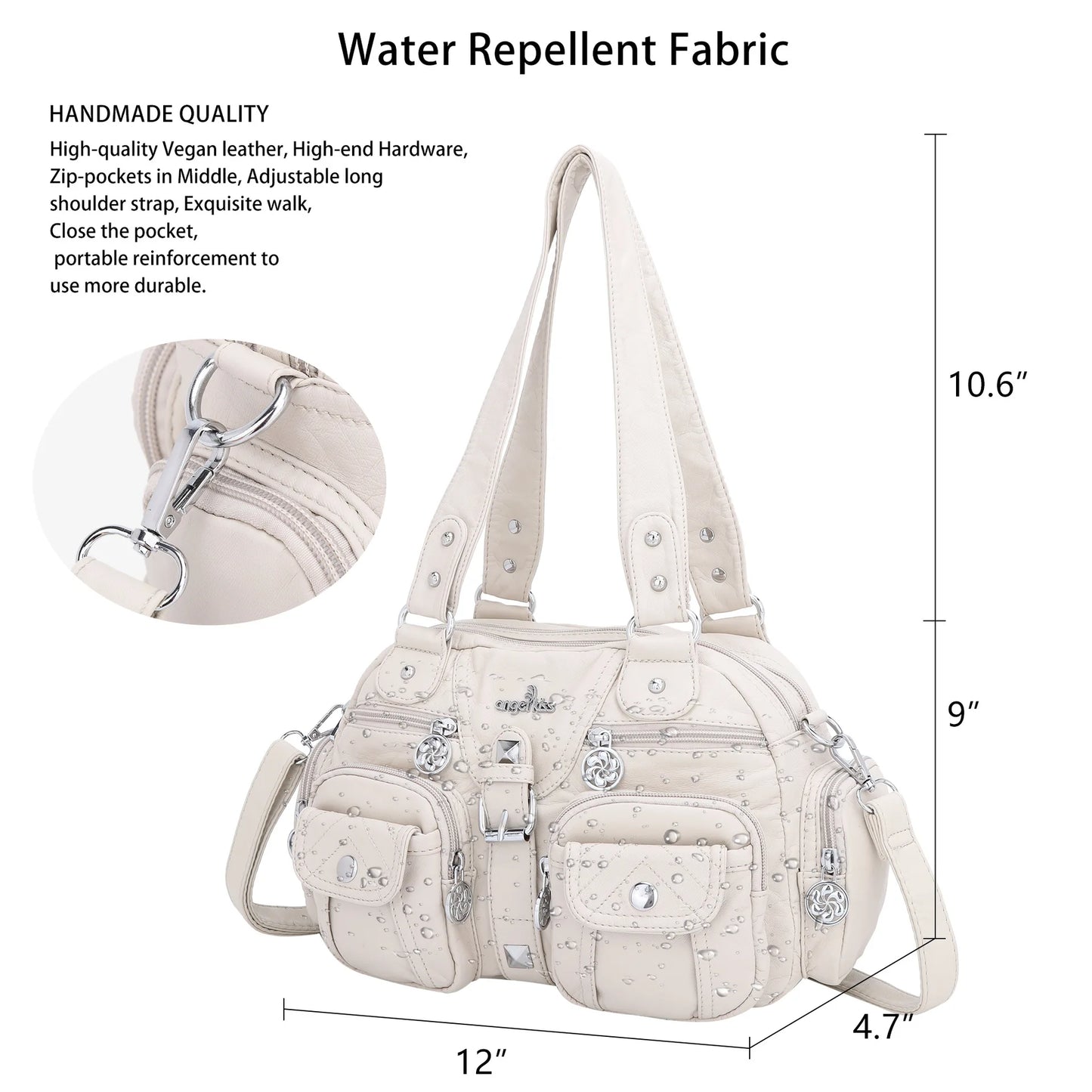 Damen-Schultertasche Aus PU-Leder Mit Mehrfachfächern Praktisch Und Elegant Vintage-Stil