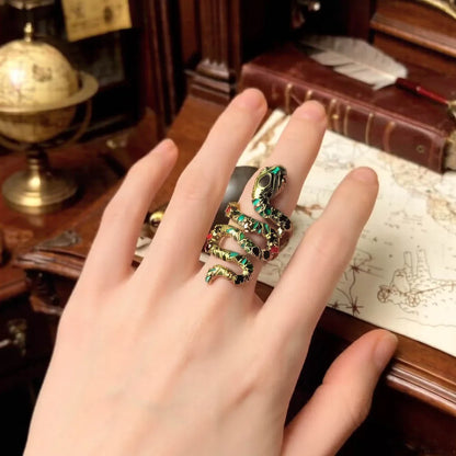 Damen-Ring Schlange Bohemia vergoldet aus Sterlingsilber