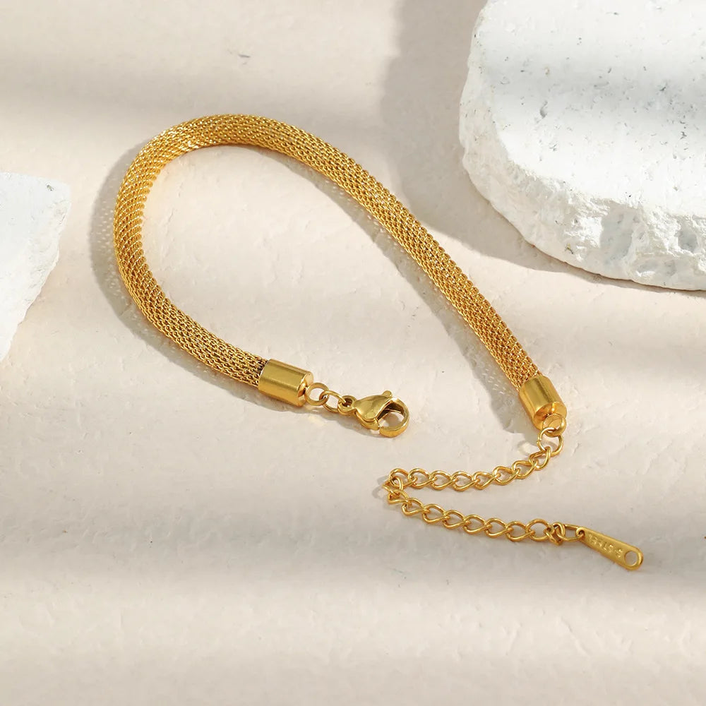 Damen-Armband mit Mesh-Kette aus Edelstahl