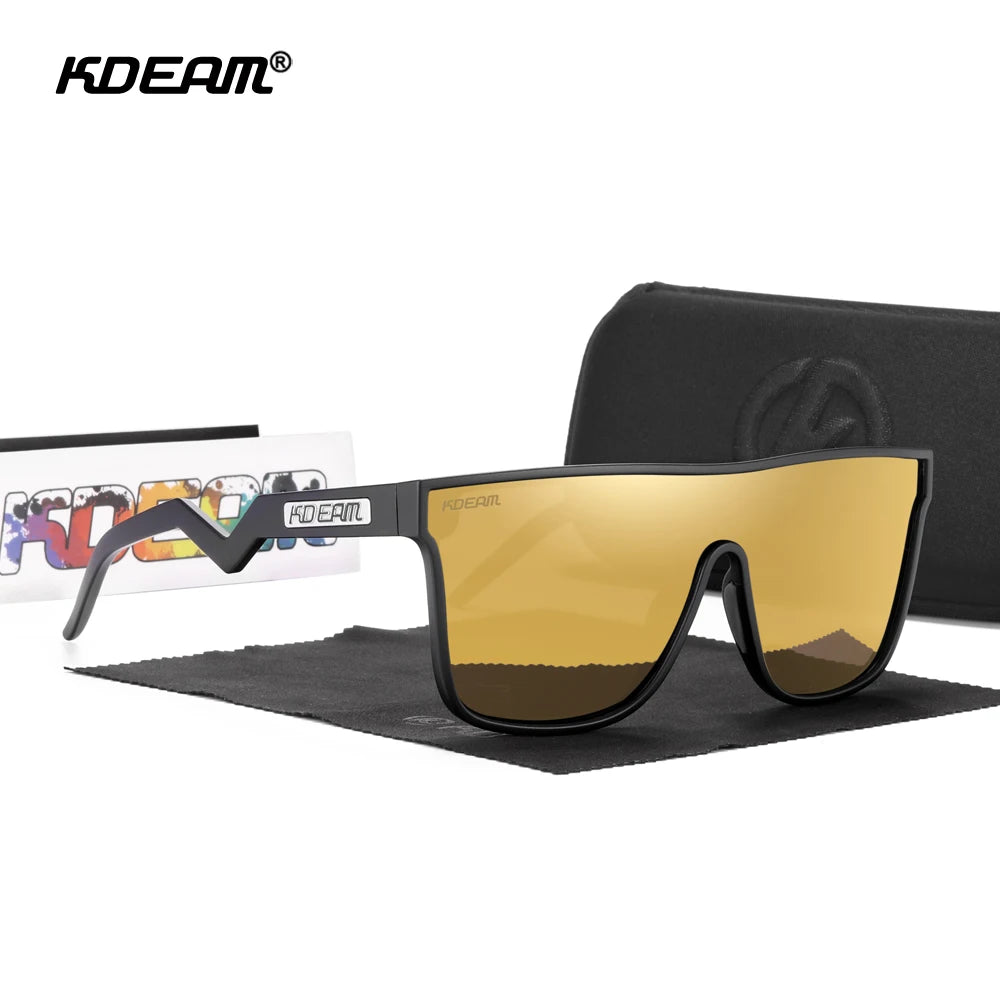Sonnenbrille Einteiler übergroß polarisiert gebogene Gläser Herren