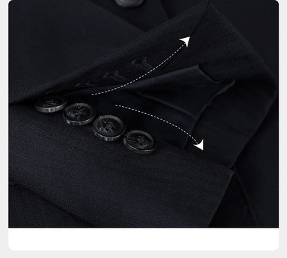 Hochwertiger Herrenanzug aus 50% Wolle: Slim Fit, Tiefblau, Business & Hochzeit, Größe 58-6XL